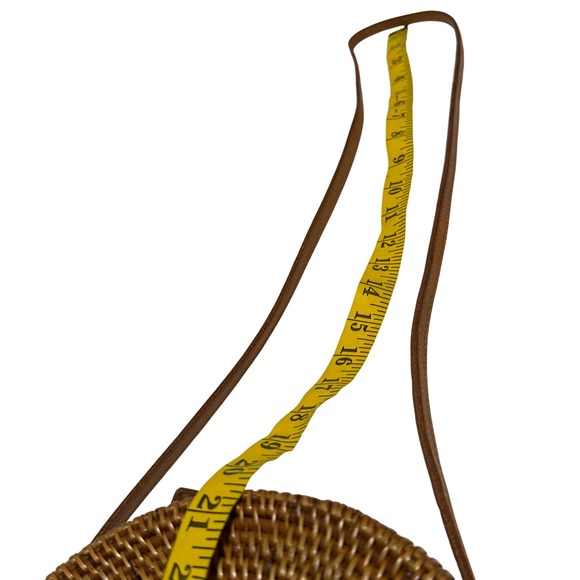 STRAW STUDIOS - Round Rattan Woven Straw Round Crossbody Bag - Picture 10 of 12